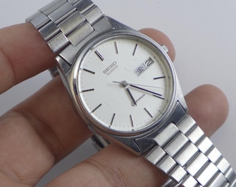 Vintage Seiko Chronos 7433 5010 Textured Dial Men Quartz Watch