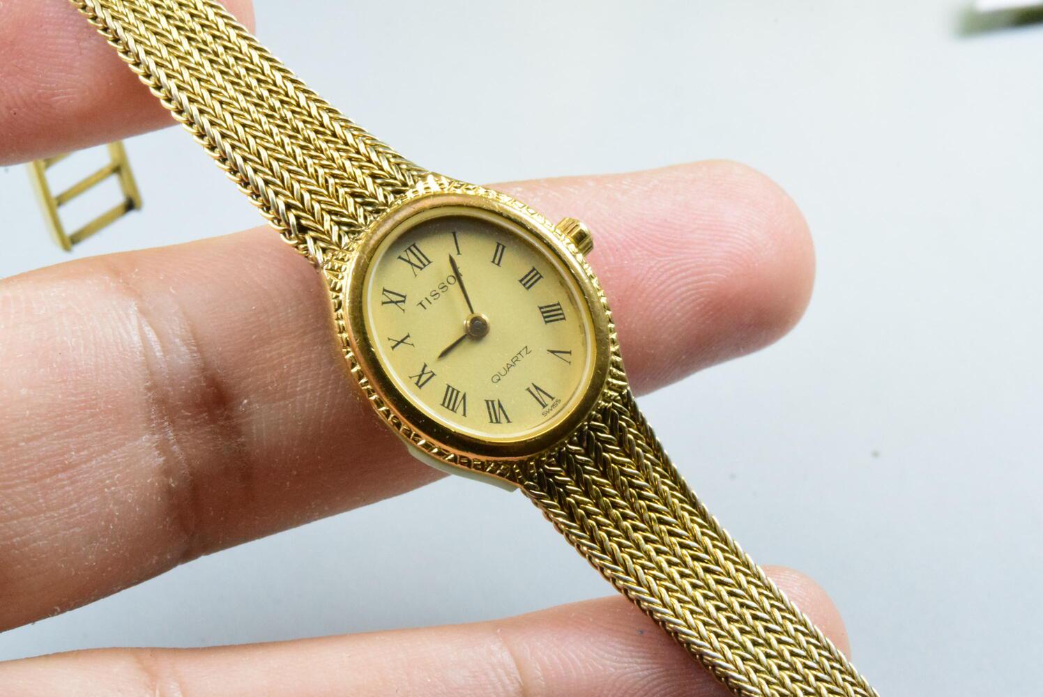 Vintage Tissot Gold Watch Womens Manual Wind Roman Numeral SOLD 1970 ladies Tissot Seastar manual wind watch - Birth  main image 4