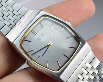 Vintage Seiko 7321 5600 Gray Dial Men Quartz Watch Japan JDM