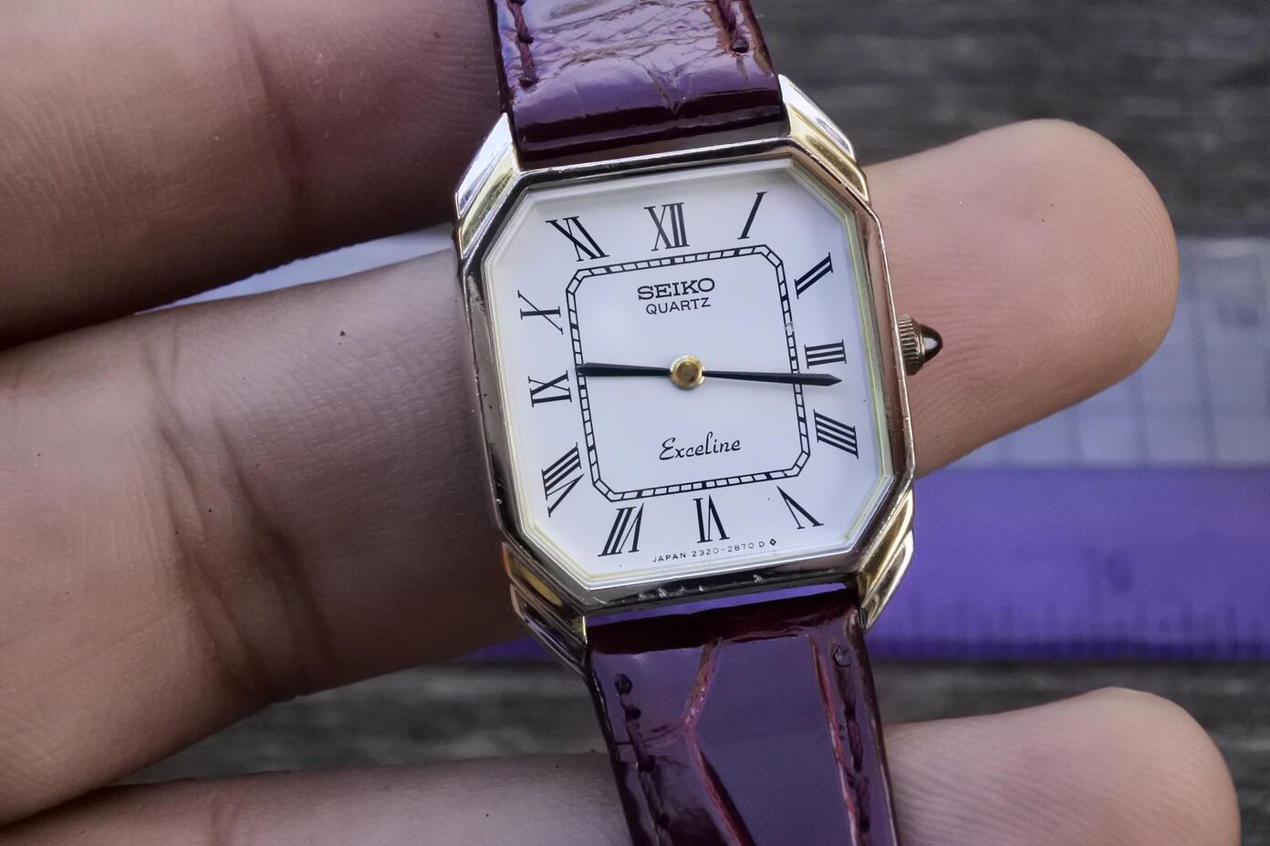 Vintage Seiko Exceline Gold Plated 2320 6440 Roman Numeric Dial