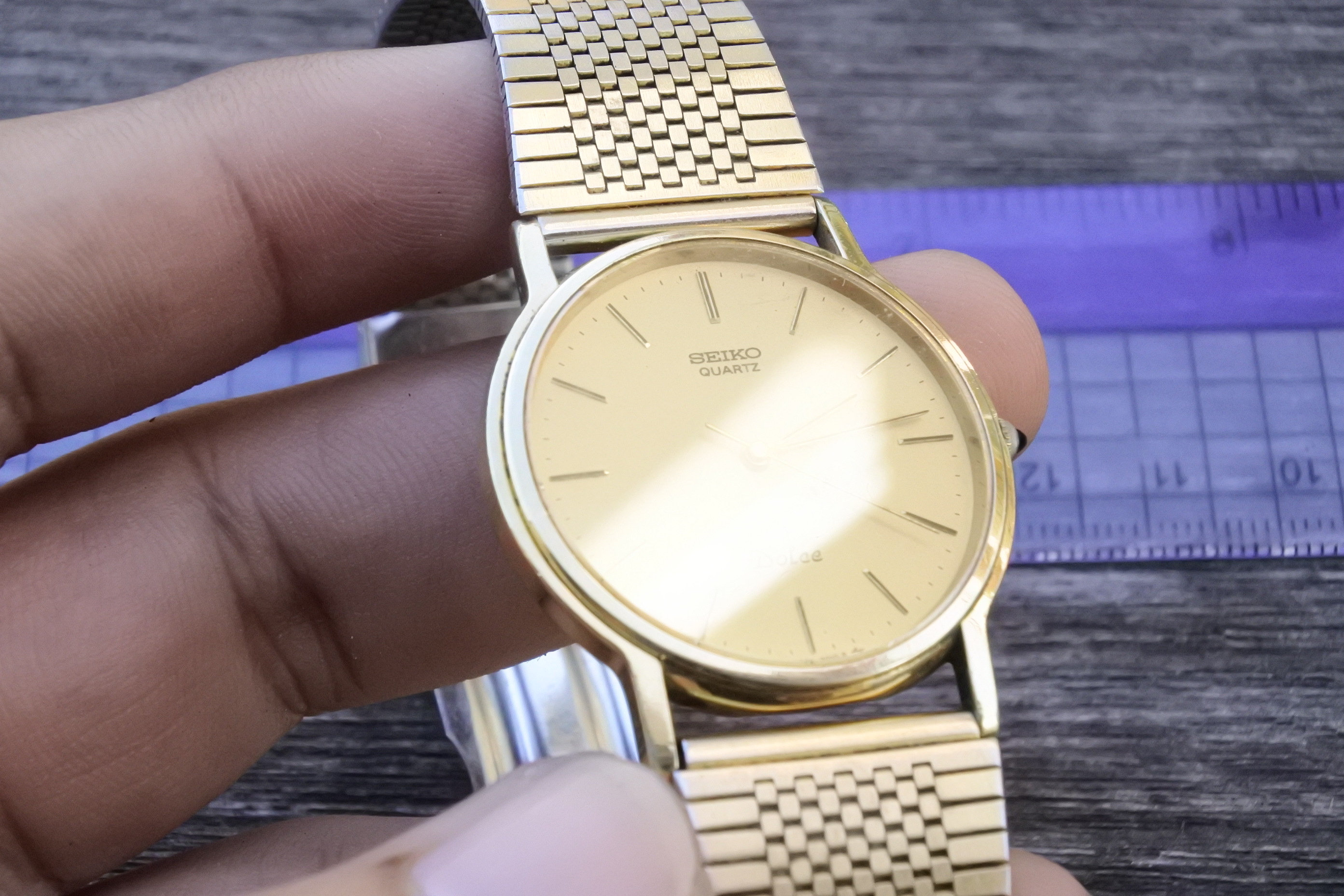 Vintage Seiko Gold Plated 30micron 7731 7010 Yellow Dial Men