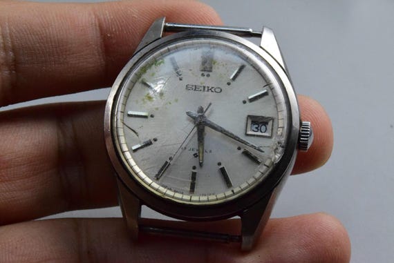 Vintage Seiko Year 1972 6602 7040 Gray Dial Men Hand Winding Watch