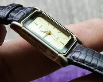 Vintage Seiko Exceline 1221 5820 Lady Quartz Watch Japan Square