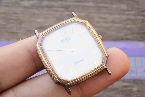 SEIKO DOLCE 14K / 6020 5630 八角形 ゴールド文字盤 SEIKO 6020-5460 6020-5630 Gold Dial Tank Case 25x25mm Quartz
