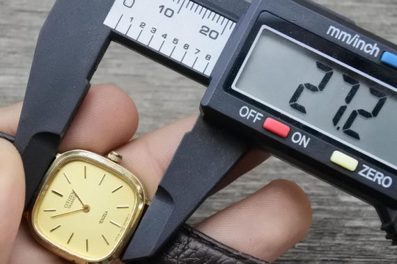 Vintage Citizen Excela Yellow Dial Lady Quartz Watch Japan Cushion