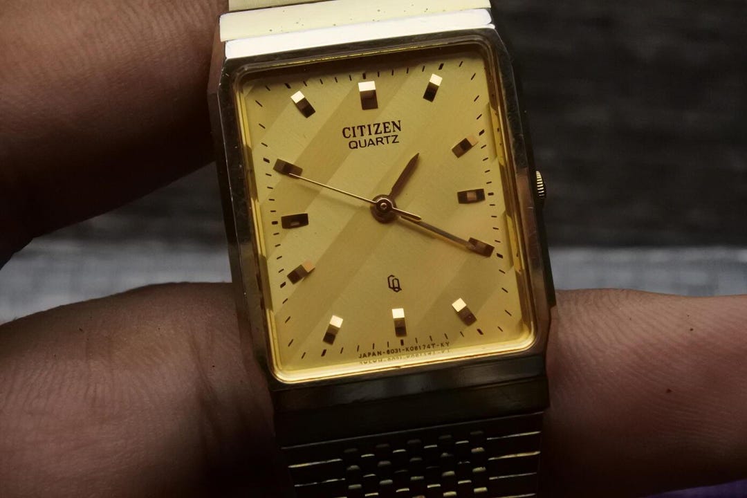 木製能面 金色 茶色 Vintage SEIKO Quartz Men's Watch 6030-5470 Square Gold Tone