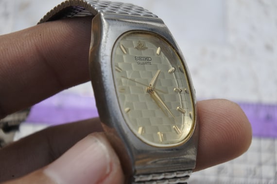 Vintage Seiko Galaxy V701 5J70 Textured Dial Lady Quartz