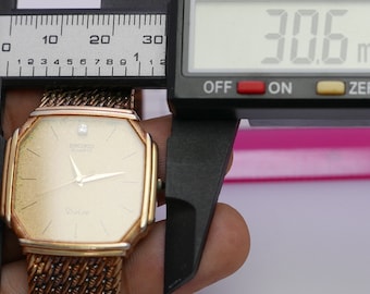 Vintage Seiko Dolce Gold Plated 7731 5000 Textured Dial Lady