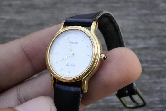 Vintage Seiko Exceline Gold Plated 7321 0440 White Dial Lady