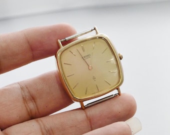 Vintage Seiko 14k Gold Case 7820 5460 Men Quartz Watch Japan JDM