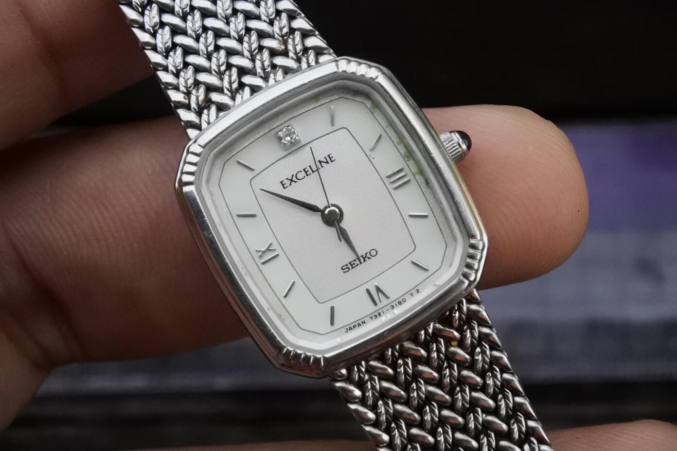SEIKO EXCELINE セイコー エクセリーヌ 7321-6600 Vintage Seiko Exceline 7321 6600 Integrated Bracelet Lady