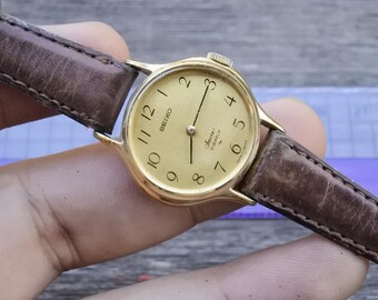 Vintage Seiko N Gold Plated 1F21 5B70 White Dial Lady Quartz