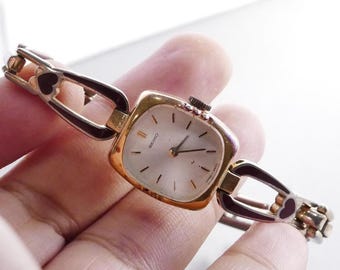 Seiko Avenue 2K23-6130 ゴールド ホワイト Vintage Seiko Avenue 2K23 6130 Men Quartz Watch Japan Round