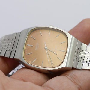 Vintage Seiko Emblem 4120 5000 Copper Dial Men Quartz Watch Japan