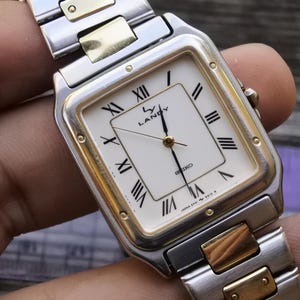Vintage Seiko 5P31 5200 Roman Numeric Dial Men Quartz Watch Japan JDM Square Tank Shape 30mm