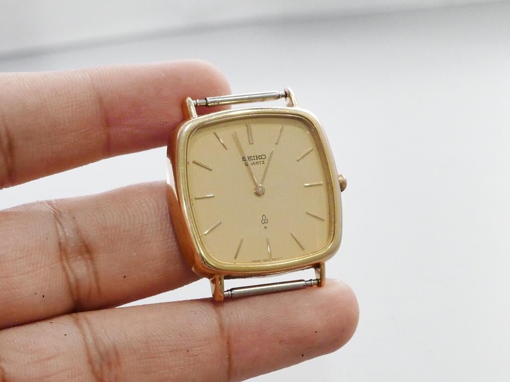 Vintage Seiko 14k Gold Case 7820 5460 Men Quartz Watch Japan JDM