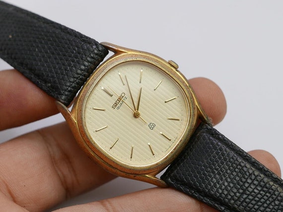 Vintage Seiko Gold Plated 9641 5000 Textured Dial Men Twin