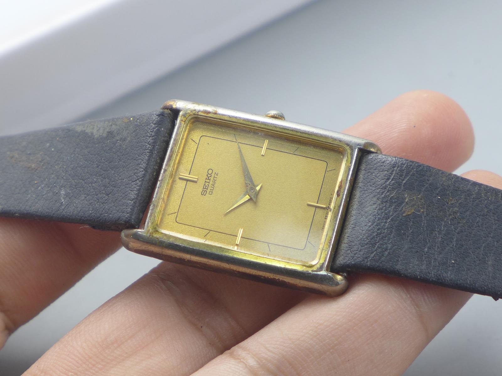 Vintage Seiko 6530 5550 Yellow Dial Men Quartz Watch Japan JDM