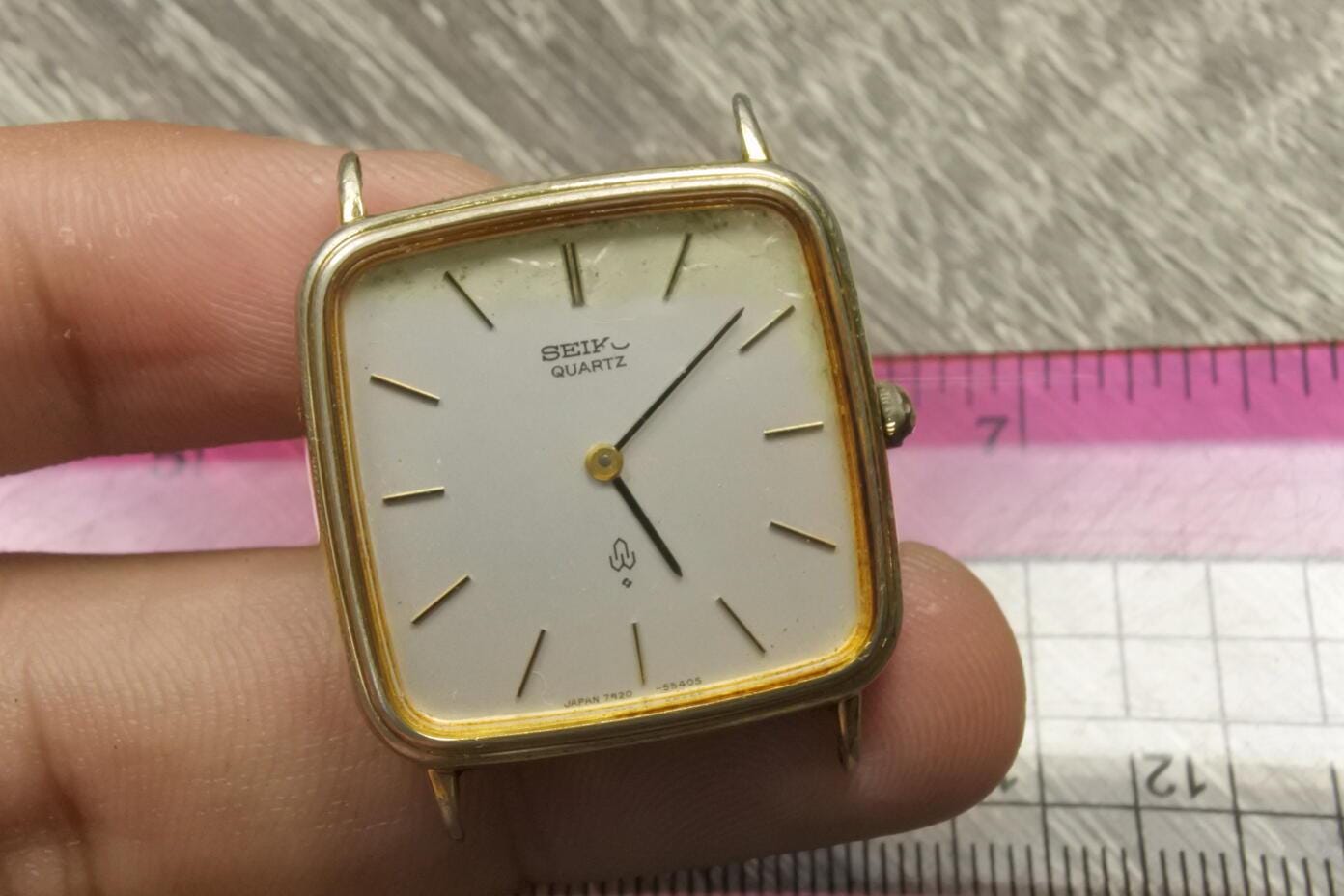 Vintage Seiko 7820 5430 Silver Dial Men Quartz Watch Japan