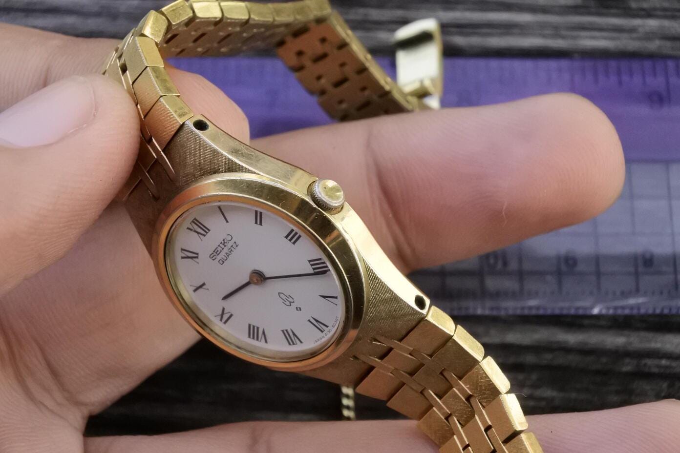 選ぶなら Vintage Seiko Gold Plated 4130 6020 Roman Numeral Dial Lady 時計