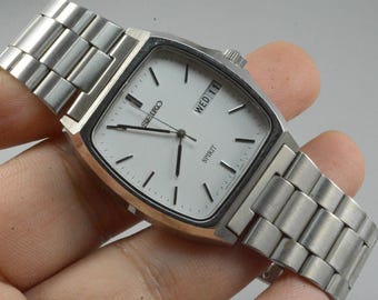 Vintage Rare Hattori Seiko Lassale 8N25 6000 Silver Dial 34Mm