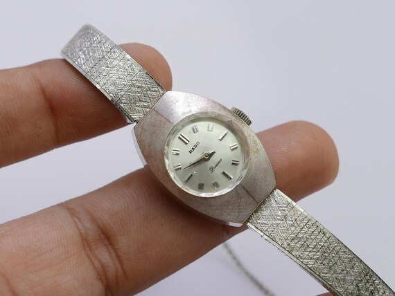 Vintage Rado Durance Silver Dial Lady Hand Winding Watch Swiss