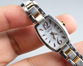 Vintage Seiko Exceline 1221 5090 White Dial Lady Quartz Watch
