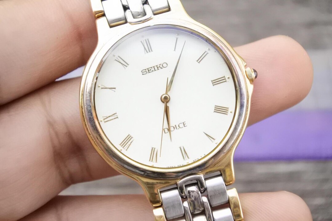 Vintage Seiko Dolce 5E31 6E60 Roman Numeric Dial Lady Quartz Watch