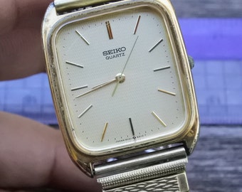 【美品・稼働品】 SEIKO 9021-517B ゴールド メンズ スクエア Vintage 1988 [NEAR MINT] SEIKO 9021-517P Gold Square 26mm Qz