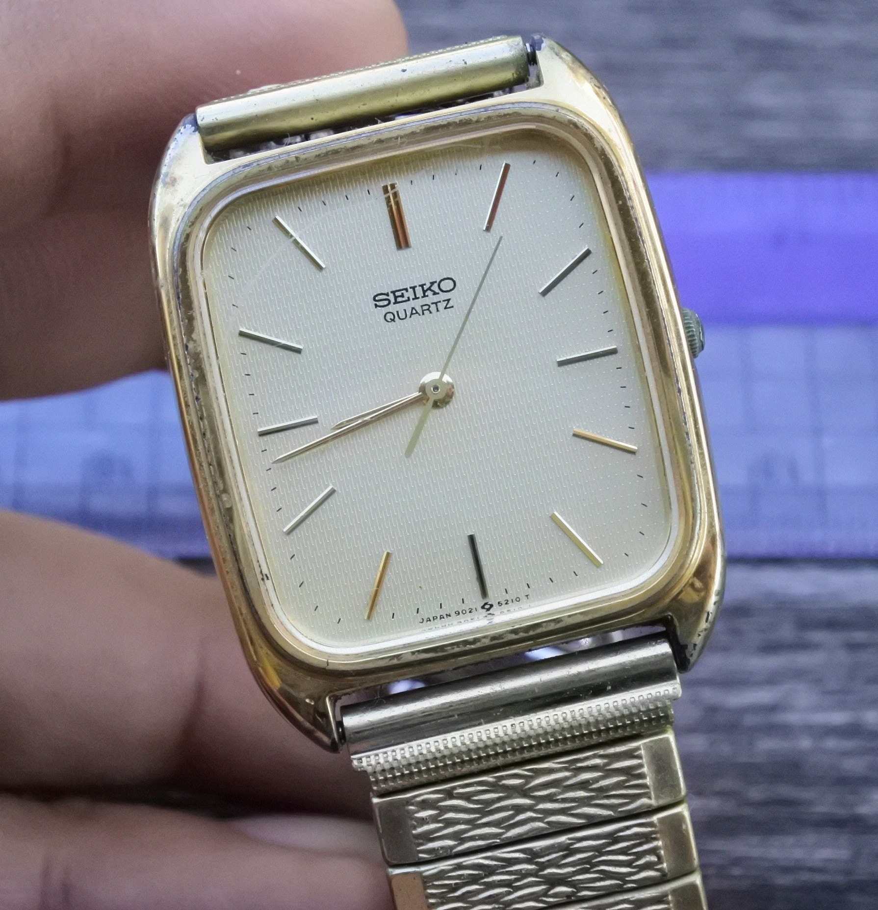 SEIKO スクエア 80s ヴィンテージ　9021 腕時計　レトロ　ウォッチ Vintage Seiko SQ Gold 80s All Original - Etsy