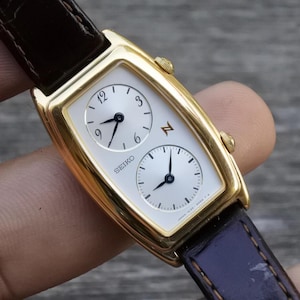 Vintage Seiko N 1E20 3A00 Dual Dials Lady Quartz Watch Japan