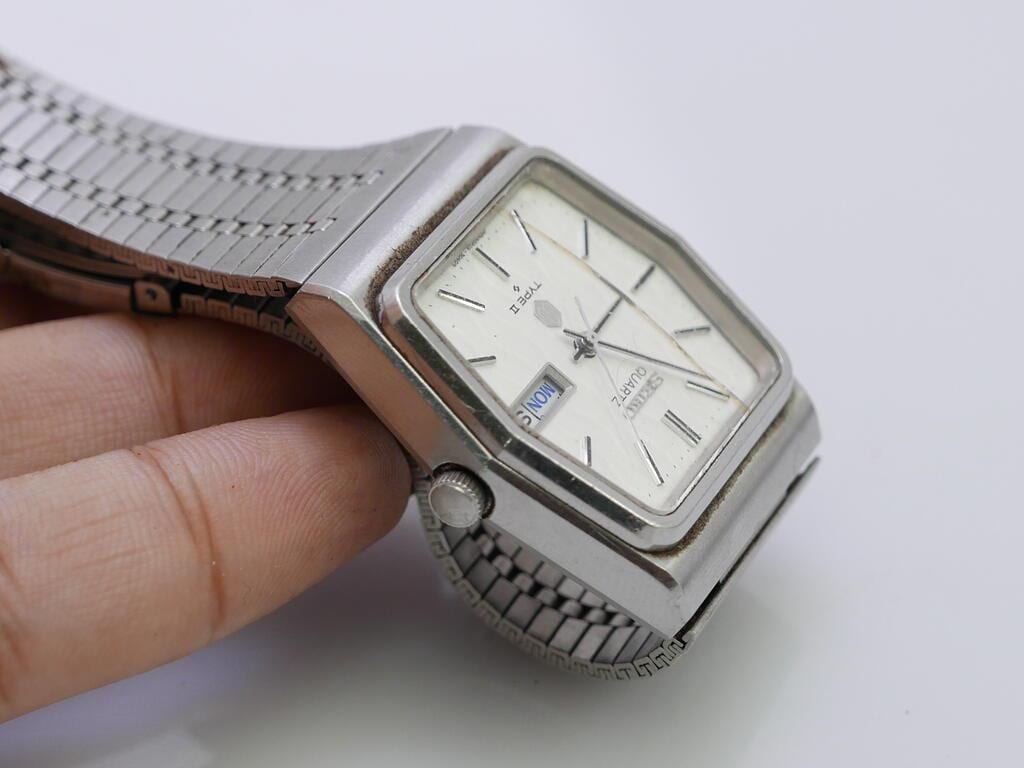 SEIKO メンズ クォーツ スクエア 70's ビンテージ 0903-5040 Vintage Seiko Type II 0903 5040 Textured Dial Men Quartz Watch