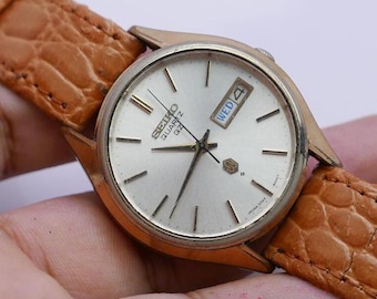 Vintage Seiko QZ Gold Plated 0922 8000 Silver Dial Men Quartz
