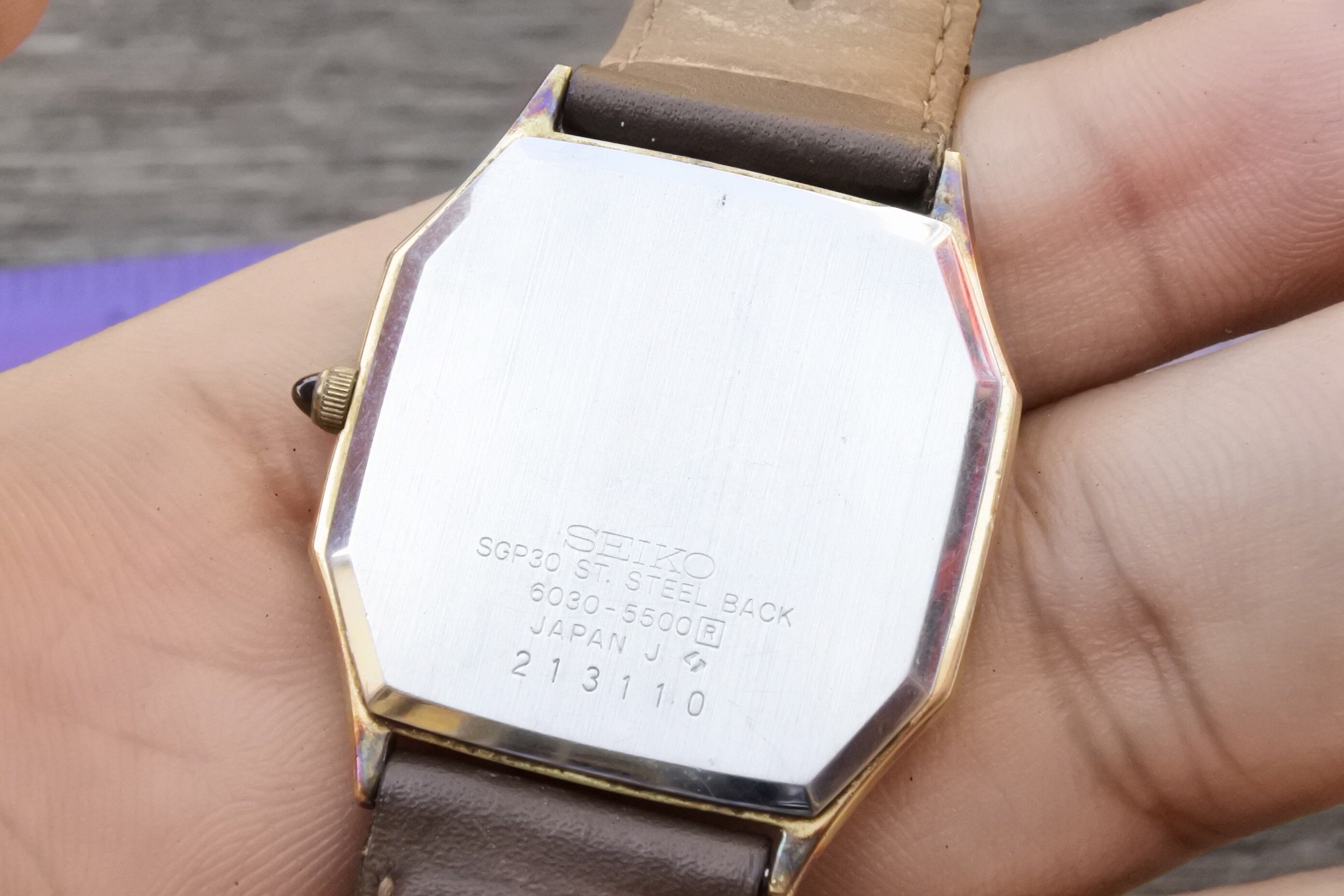 Vintage Seiko Dolce Gold Plated 30micron 6030 5500 Yellow Dial Men