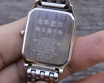日本製] SEIKO DOLCE スクエア クォーツ腕時計 5E30-5A40｜Yahoo
