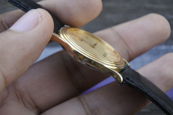 Vintage Citizen Club La Mer Gold Plated Yellow Dial Men