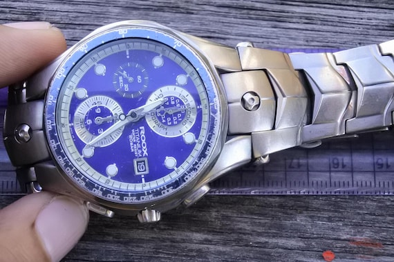 Vintage Alba Roox Titanium Chronograph 7T92 0FZ0 Men Quartz Watch