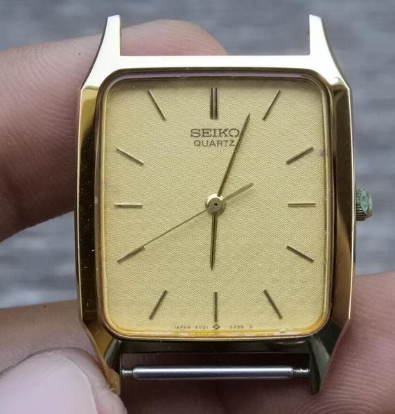 Vintage Seiko Nickle Alloy Case 9021 5320 Yellow Dial Men Quartz