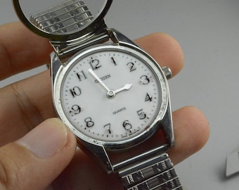 Vintage Seiko Pocket Watch 5421 0100 White Dial Men Quartz Watch