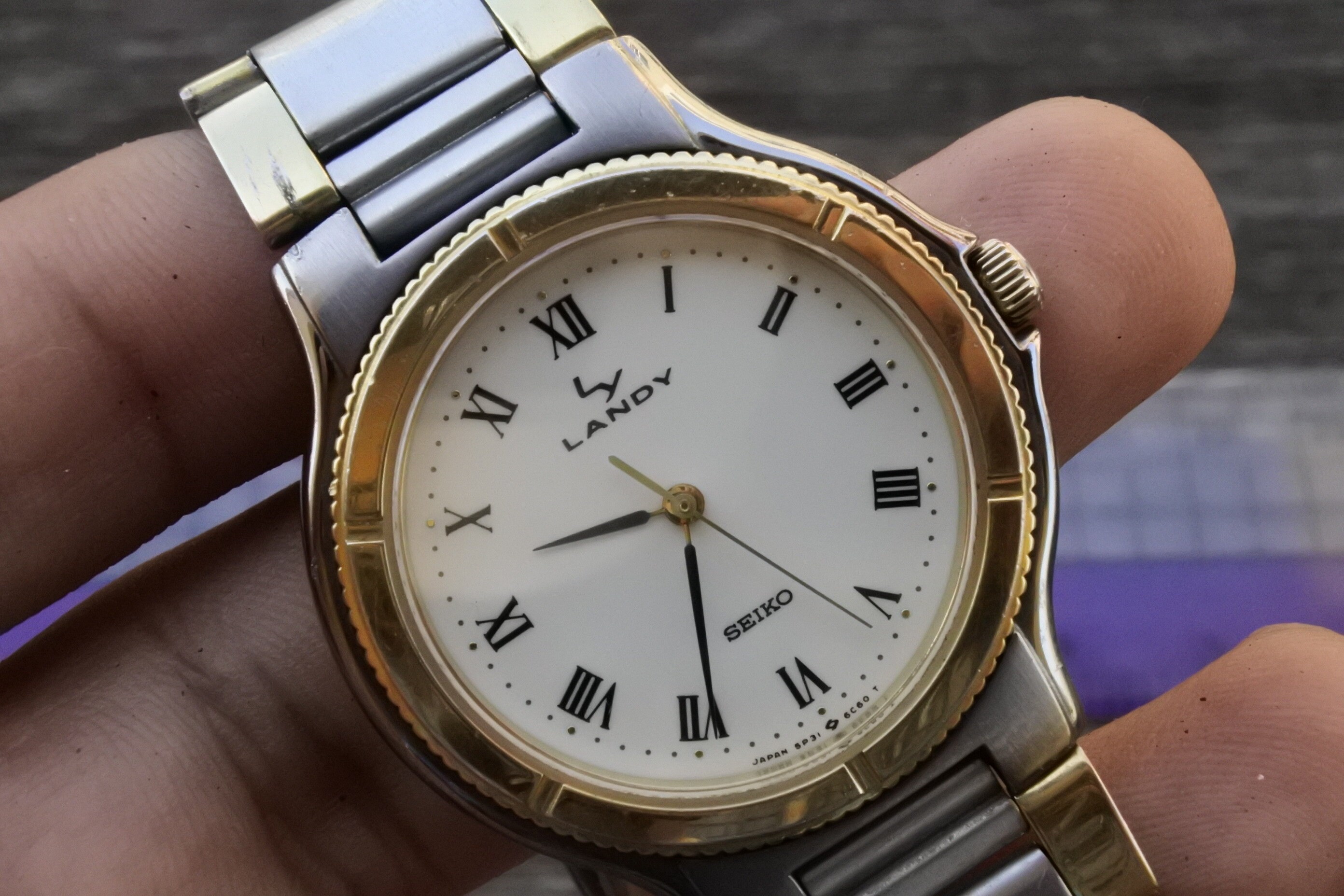Vintage Seiko Landy 5P31 6B10 Roman Numeral Dial Men Quartz Watch 
