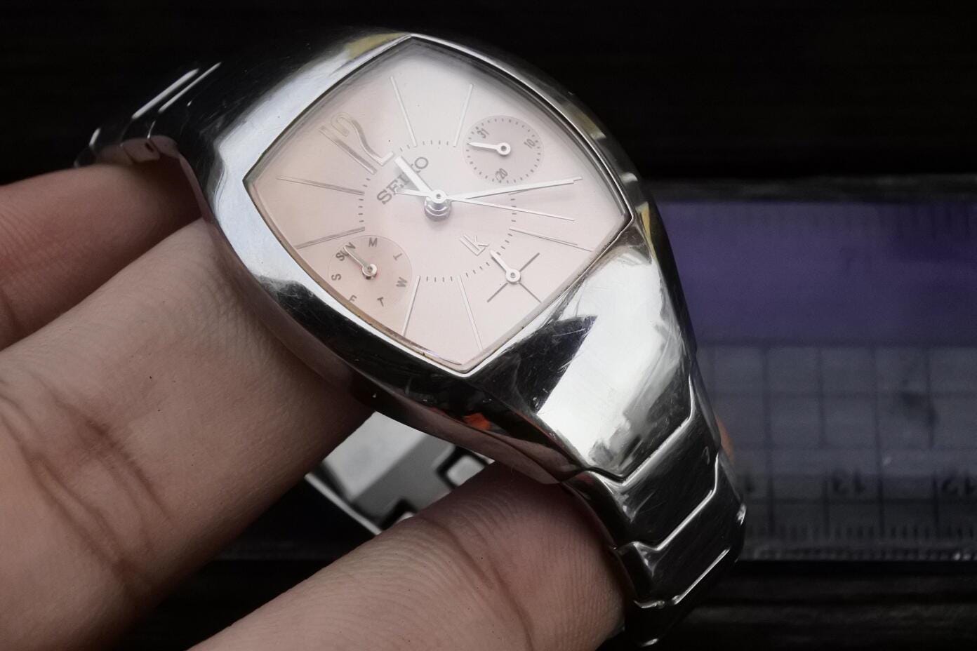 値下げ中❗セイコーLUKIA腕時計 SEIKOルキア レディース5Y89‐OAF Vintage Seiko Lukia 5Y89 5A20 Pink Dial Lady Quartz Watch Japan