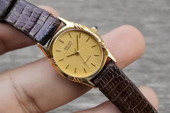 Vintage Seiko Exceline Gold Plated 7321 5010 Textured Dial Lady