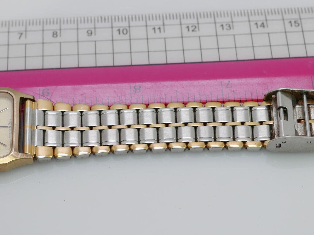 Vintage Seiko 5E31 5A50 Yellow Dial Men Quartz Watch Japan Square