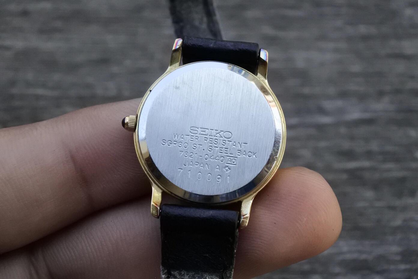 Vintage Seiko Exceline Gold Plated 7321 0440 White Dial Lady