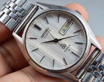 Vintage Seiko Chronos 7731 5130 Textured Dial Men Quartz Watch