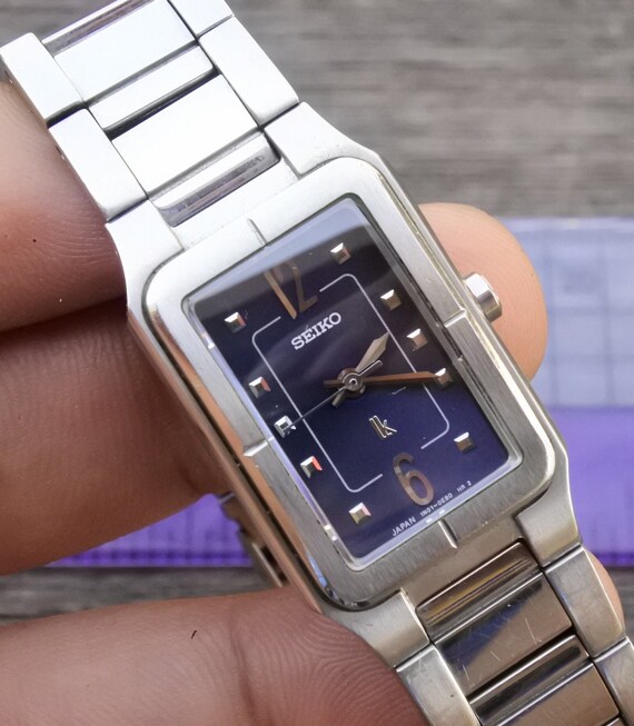 Vintage Seiko Lukia 1N01 0BZ0 Blue Dial Lady Quartz Watch Japan