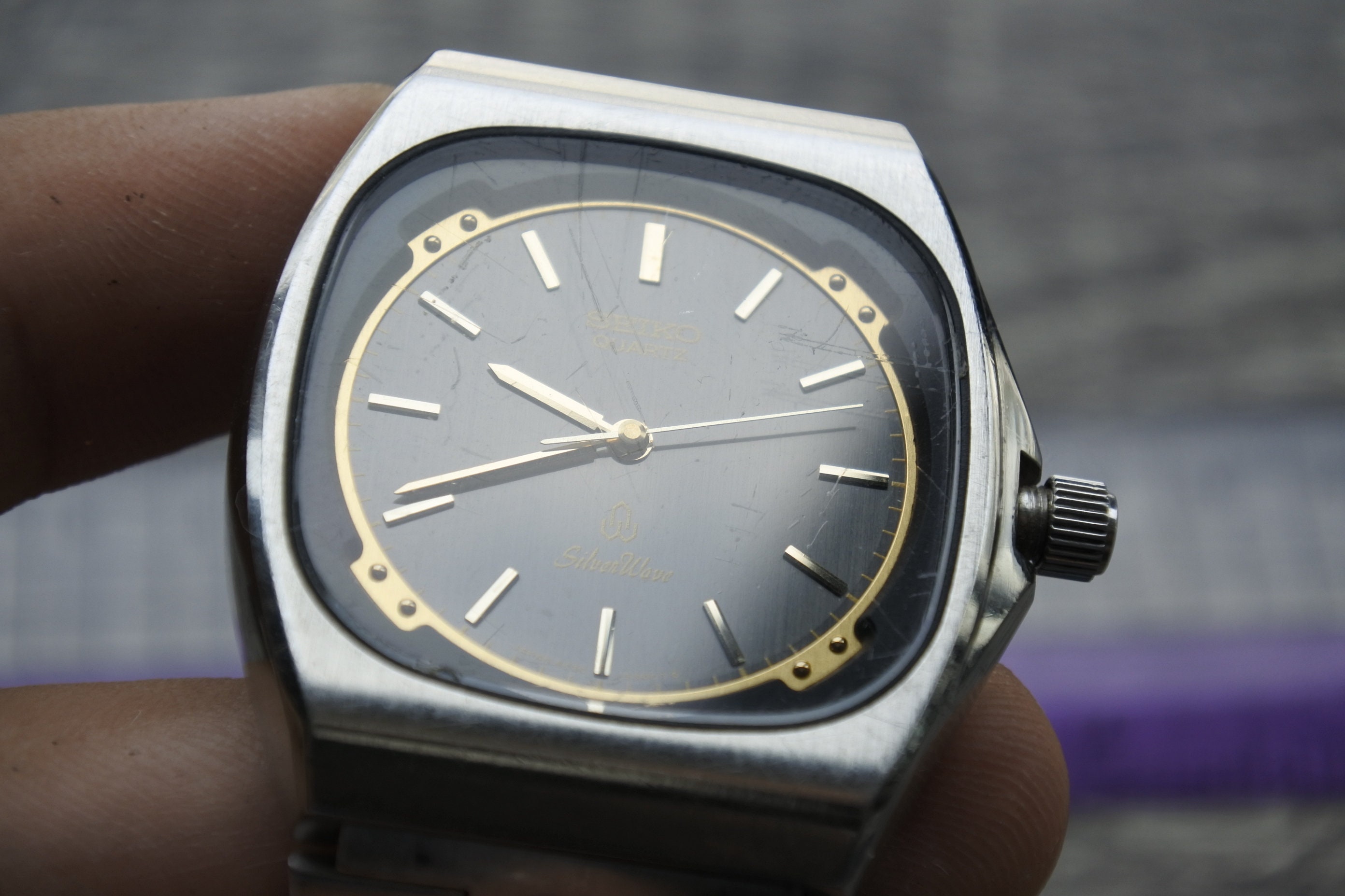Vintage Seiko Silverwave Rare Dial Cushion Shape 6030 5280 Men 