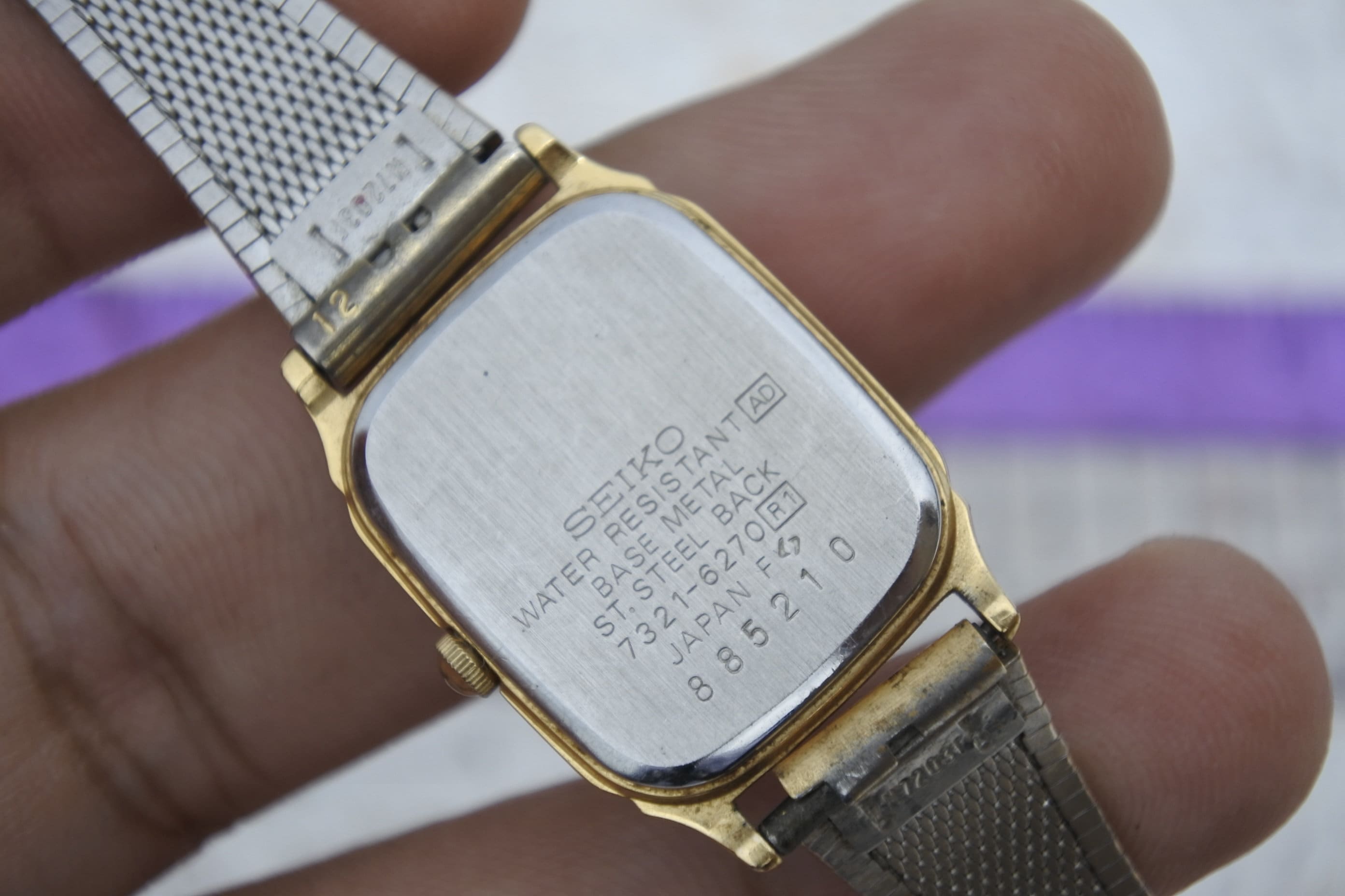 Vintage Seiko Gold Plated 7321 6270 Yellow Dial Lady Quartz Wrist 