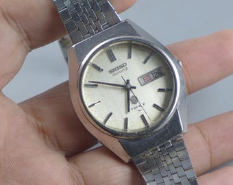 Vintage Seiko Pocket Watch 5421 0100 White Dial Men Quartz Watch