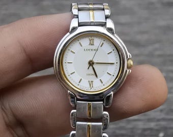 Vintage Seiko Lucent 4N21 0610 Integrated Bracelet Men Quartz